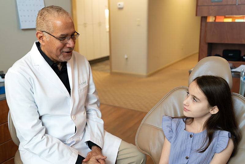 doctor and child patient during treatment